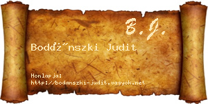 Bodánszki Judit névjegykártya